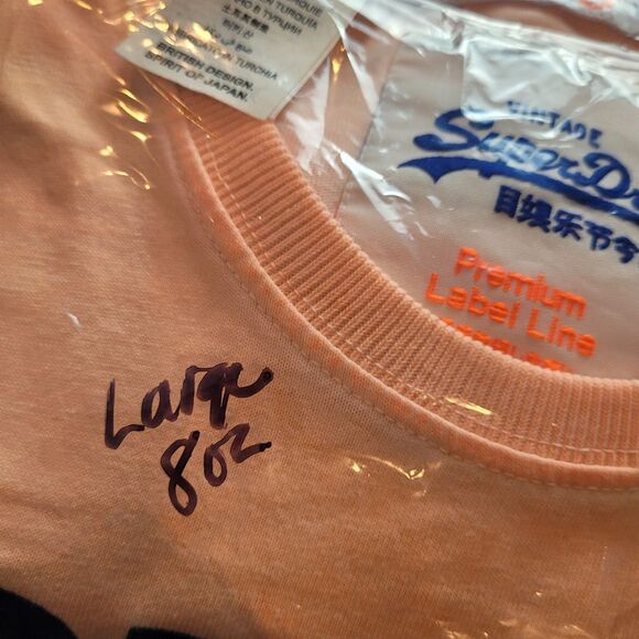 Superdry Premium Trademark Tee Shirt Men's Orange Blue Motorcycle Size Large L - Picture 12 of 12